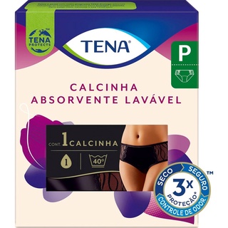 Calcinha Absorvente Tena Tamanho P para Incontinência Urinária Preta