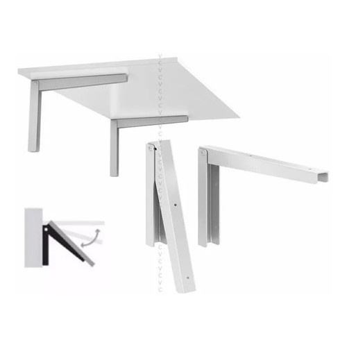 Suporte Prateleira Dobrável Retrátil Mesa Bancada 28cm Zincado