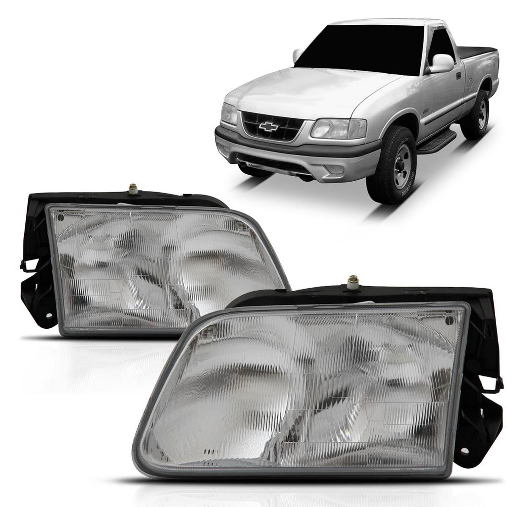 Par Farol S10 Blazer 95 96 97 98 99 2000 Foco Duplo Cromado em Oferta na Shopee