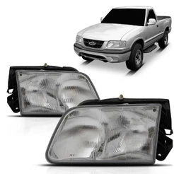 Par Farol S10 Blazer 95 96 97 98 99 2000 Foco Duplo Cromado