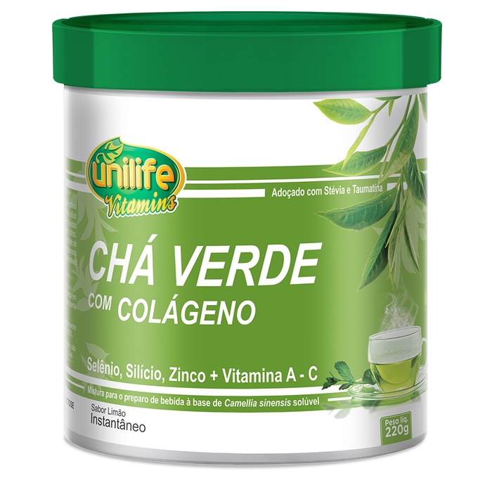 Cha Verde Com Colageno E Stevia 220 Gr Unilife