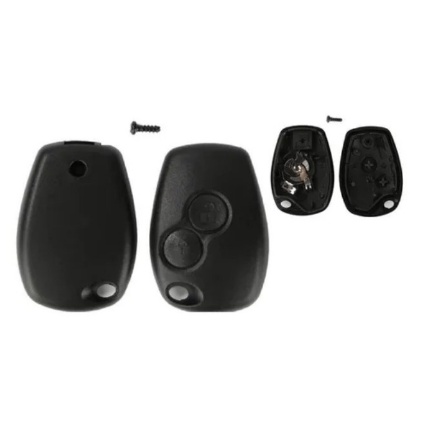 Capa Chave Telecomando Controle Alarme Renault Sandero Logan Duster Frente e Verso + Lâmina