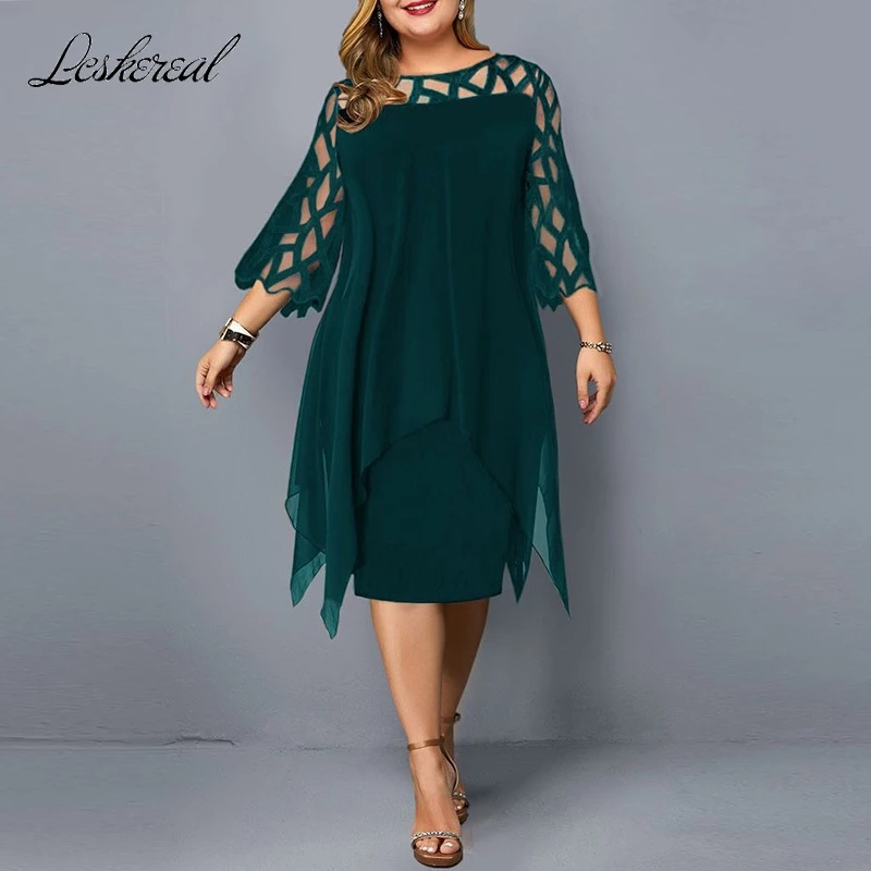 Vestido casual feminino de chiffon oco solto 2022 vestidos de verão plus size — imagem 1