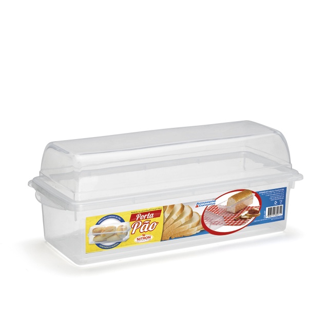 Porta Pão Plástico Guarda Pão de Forma Organizador Cozinha Casa