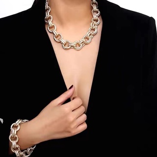 Corrente De Moda Grossa Colar Estilo Punk Curto Clavícula Cadeia Masculino E Mulheres Acessórios