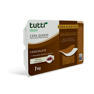 Cera Quente Elástica Depilatória Chocolate 1kg Tutti Depil