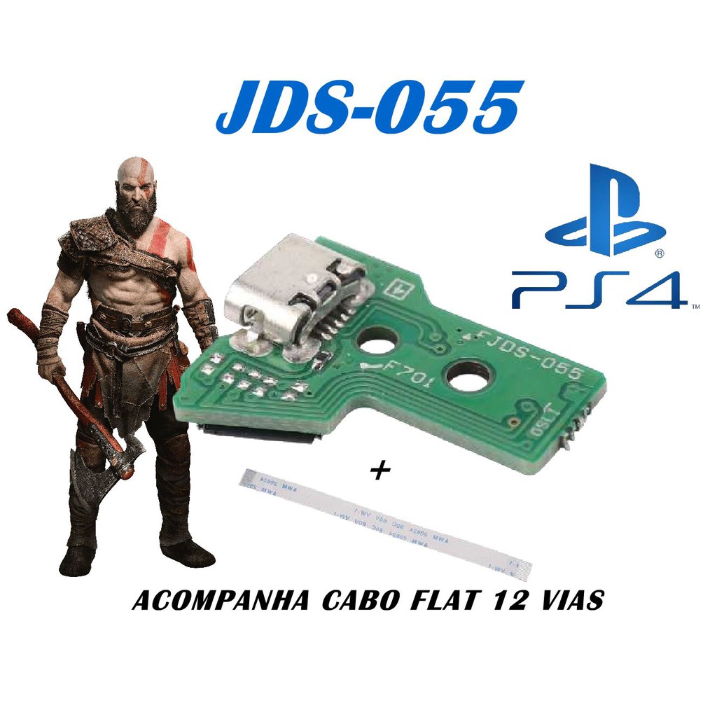 Placa USB JDS 055/050 JDM 055/050 + Cabo Flat 12 Vias - Controle PS4 ...