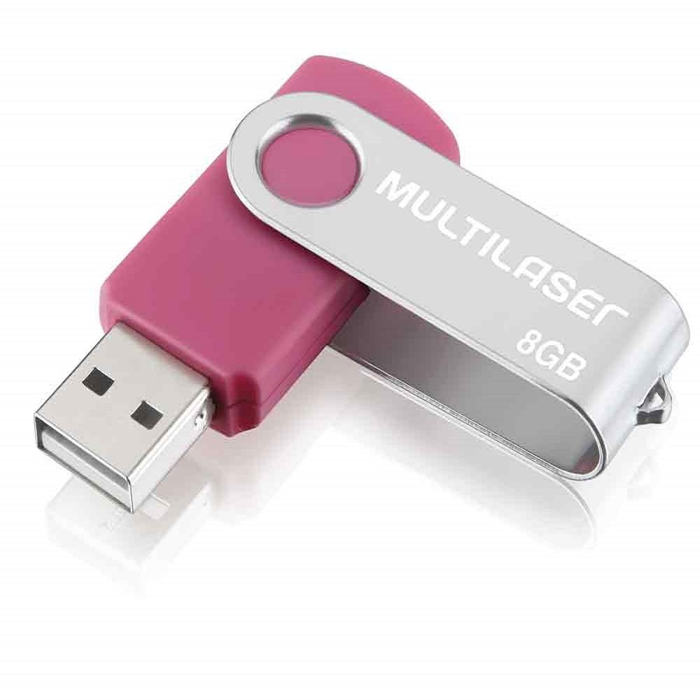 Pen Drive Twist 8GB USB Leitura 10MB/s e Gravação 3MB/s Rosa