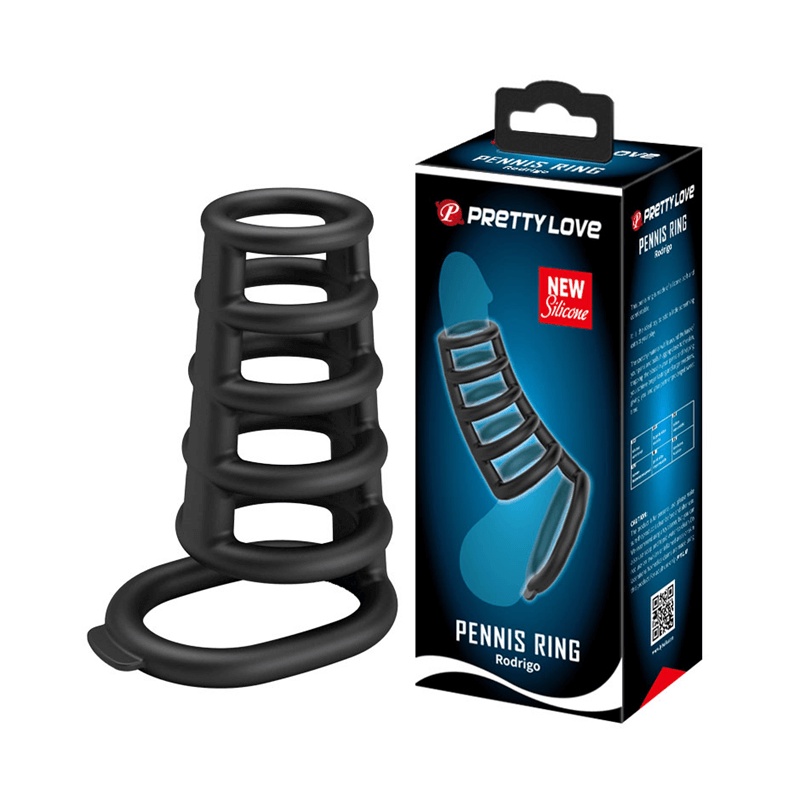 Anel Peniano Duplo para Pênis e Escroto em Silicone - Pretty Love Pennis Ring Rodrigo