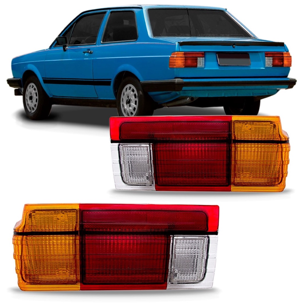 Par Lanterna Traseira Voyage 1982 1983 1984 Âmbar Friso Preto Ré Grande