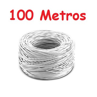 Cabo De Rede 4 Pares Cat5e Branco Cftv 100 Metros Net Rolo