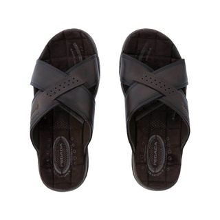 Chinelo Pegada Tiras Cruzadas Couro Café