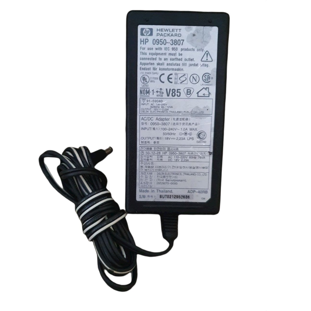 Fonte Carregador HP PN: 0950/3807, para impressora / multifuncional HP.