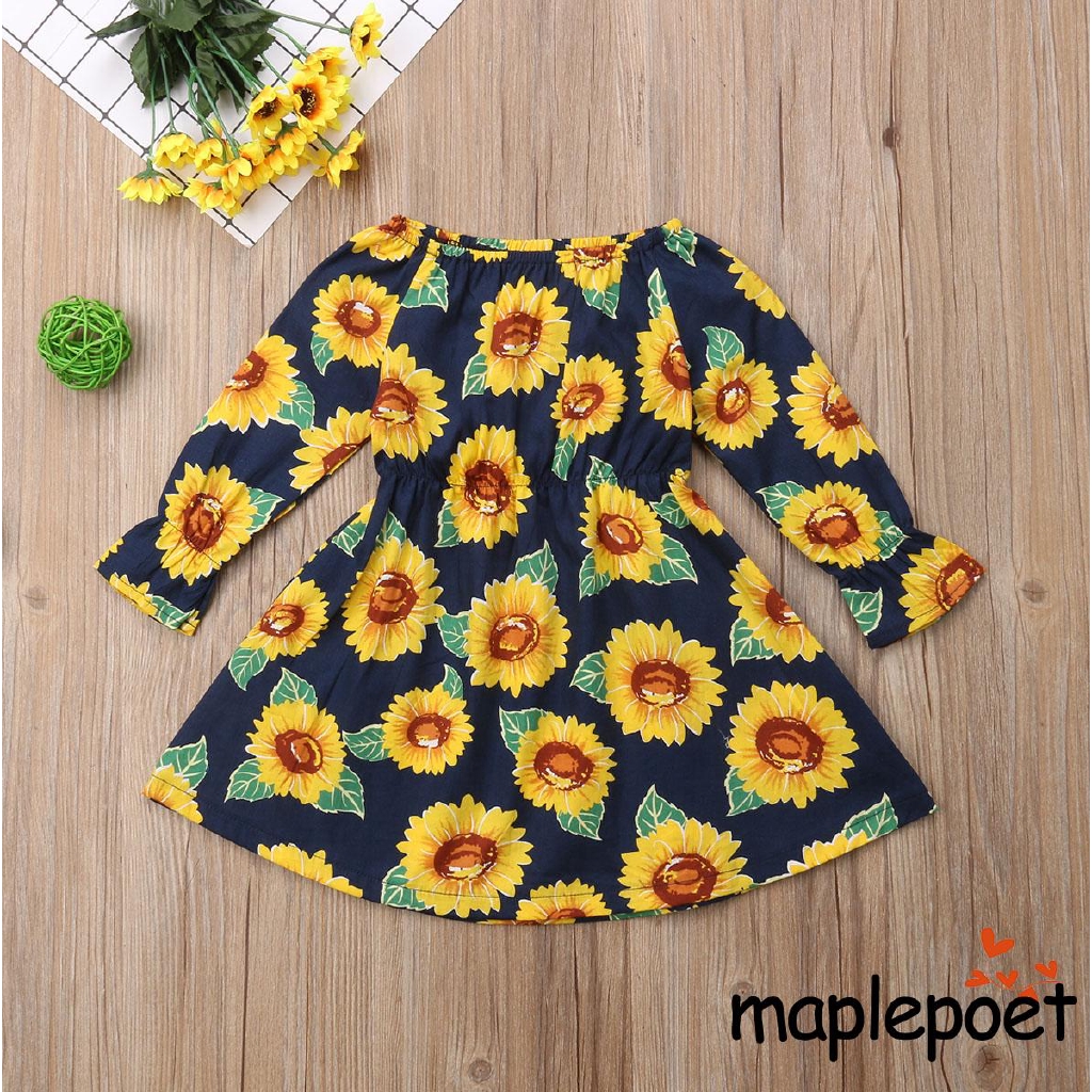 vestido infantil de girassol