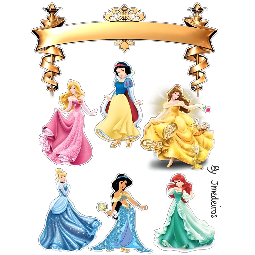 Topo de bolo Princesas da Disney  Manga Limão Party Planning & Styling