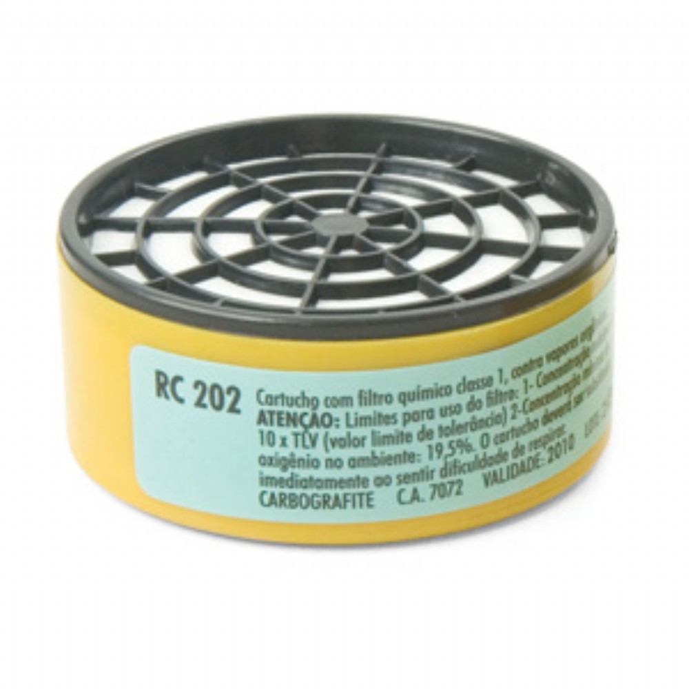 Cartucho Com Filtro Rc 202 Para Mascara Semifacial Cg 306 Proteção Das Vias Respiratórias  Inalação De Vapores Orgânicos