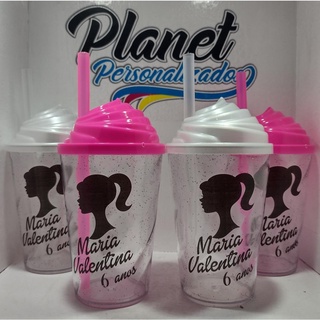 KIT COPO TWISTER PERSONALIZADO 300ML BARBIE (TAMPA CHANTILLY)