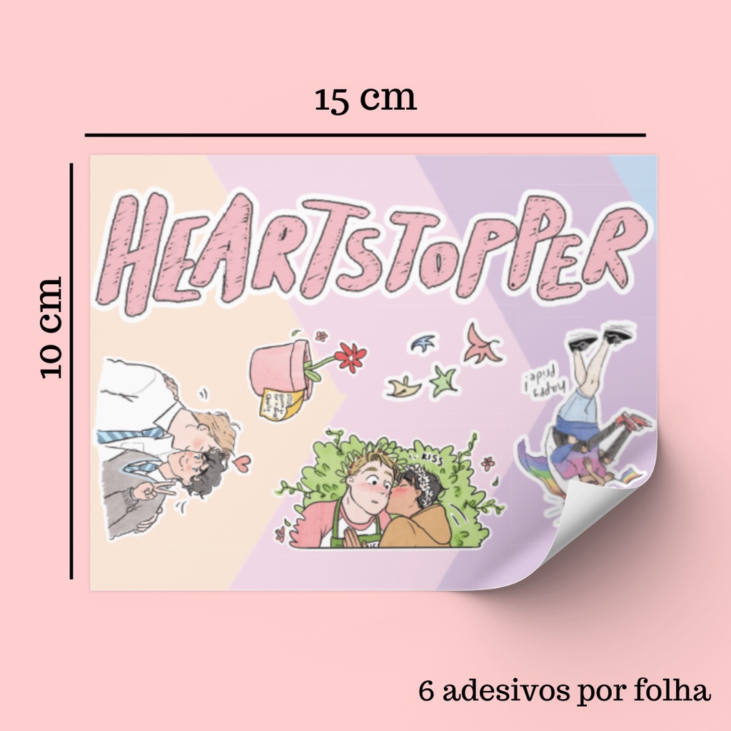 Cartela De Adesivos Heartstopper 6 Adesivos Por Folha 10x15cm Shopee Brasil 8997