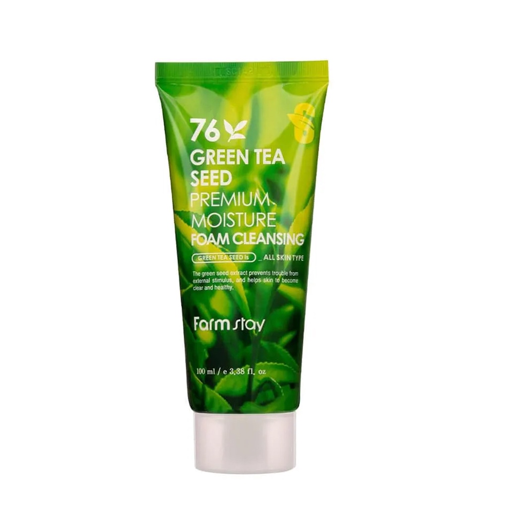 farmstay 76 green tea seed premium moisture foam cleansing 100ml - Beauty