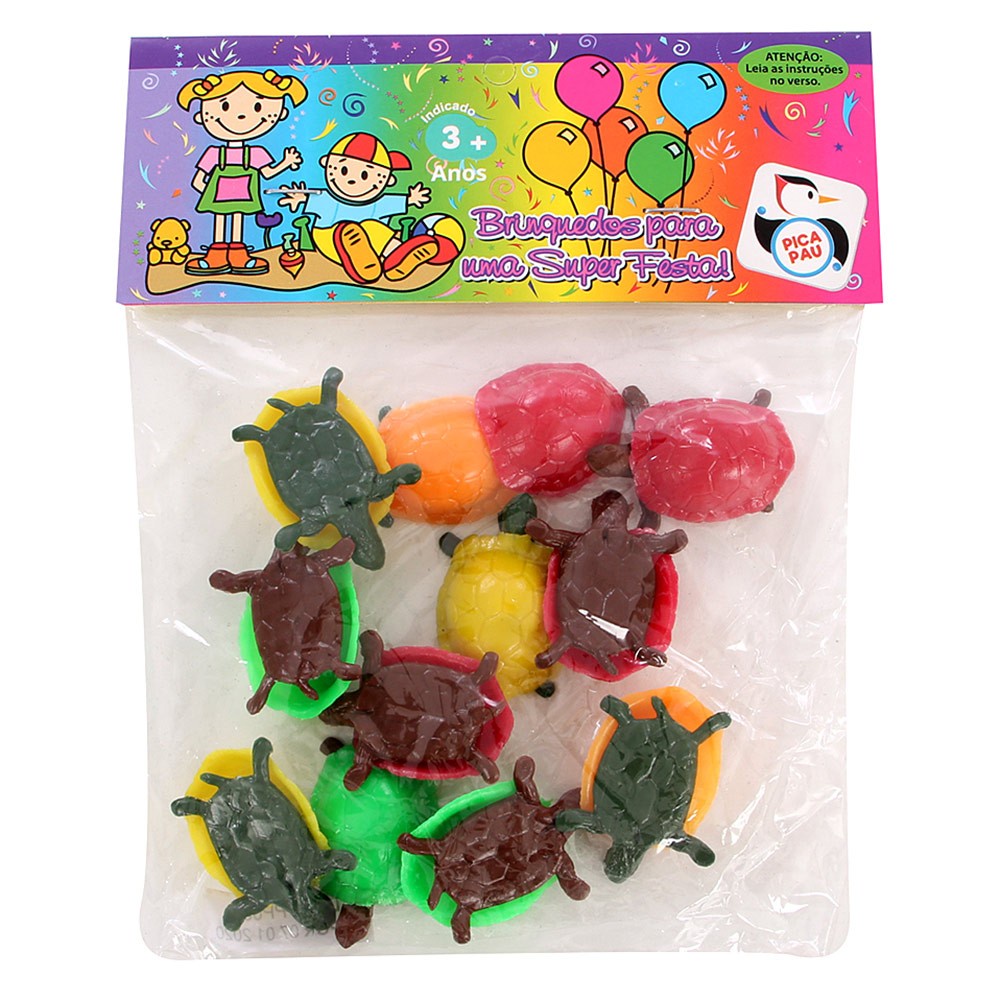Mini Tartaruga Brinquedo 12 Peças Infantil