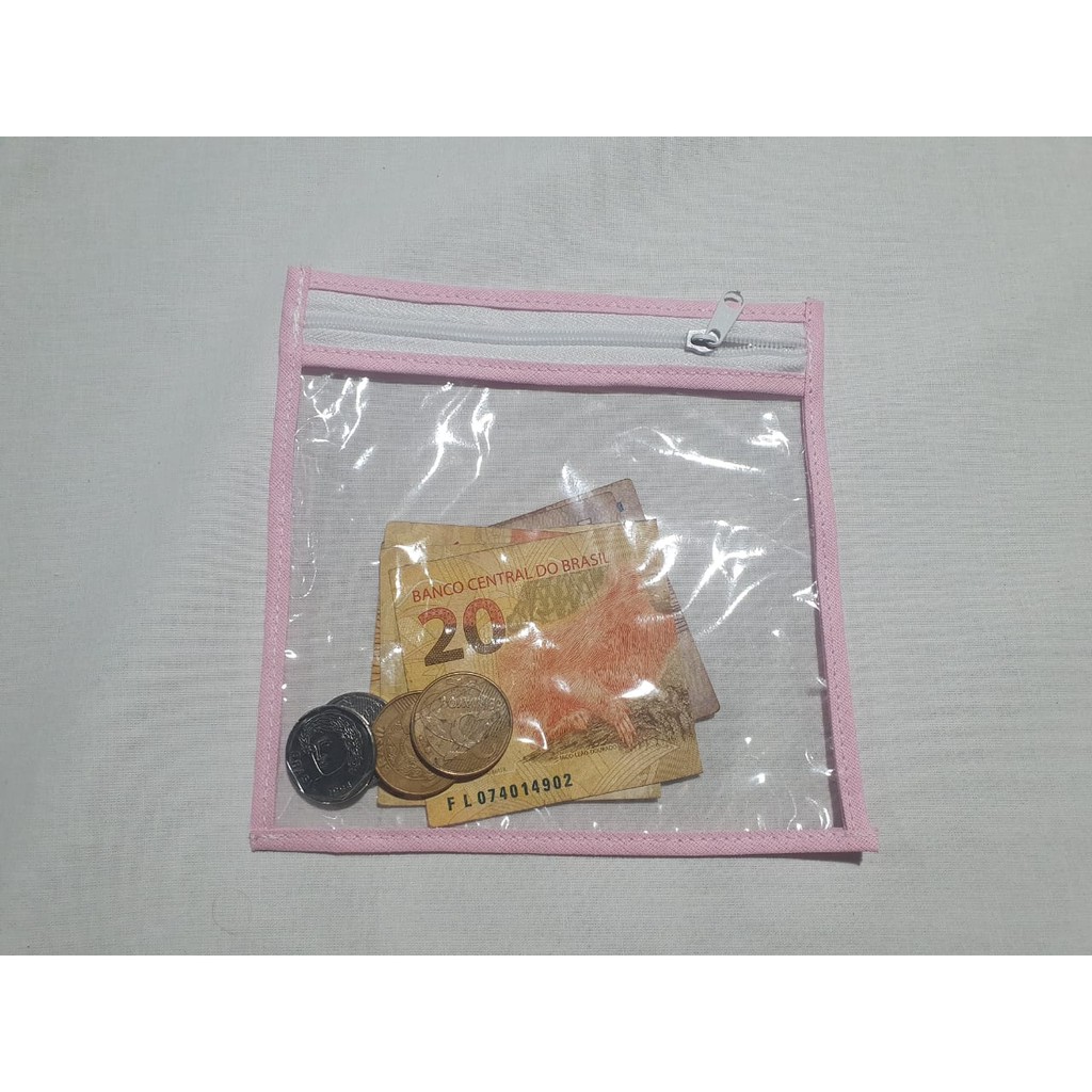 Porta Moedas - Porta Documentos Pvc Plastificado Utilidades Porta Acessorios Brincos Anel