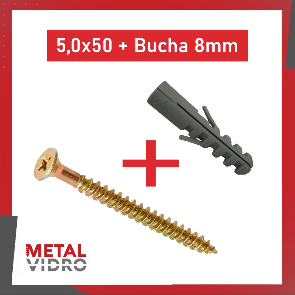 Parafuso + Bucha de Fixação Para Parede Tijolo Bloco 8mm de Nylon de alta qualidade