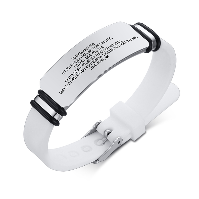 Vnox Pulseira De Silicone Aço Inoxidável Gravura Pulseira Para Homens em Oferta na Shopee