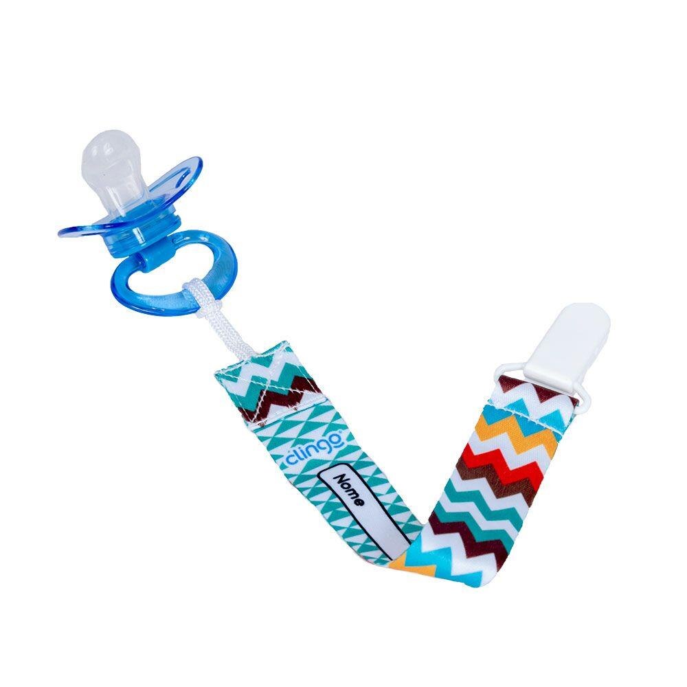 Prendedor Chupeta Bebê Clip Colorido Anti-Queda Anti-Perda BPA Free 24cm Clingo