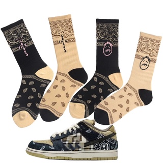 Meias Homens Esporte Cactus Jack Bandanas Skate Streetwear Hip Hop