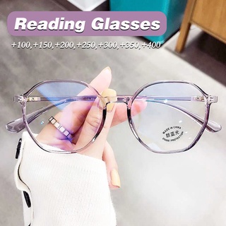 Óculos De Leitura + 100 ~ + 400 Para Mulheres Moda Polígono Presbyopia Grau