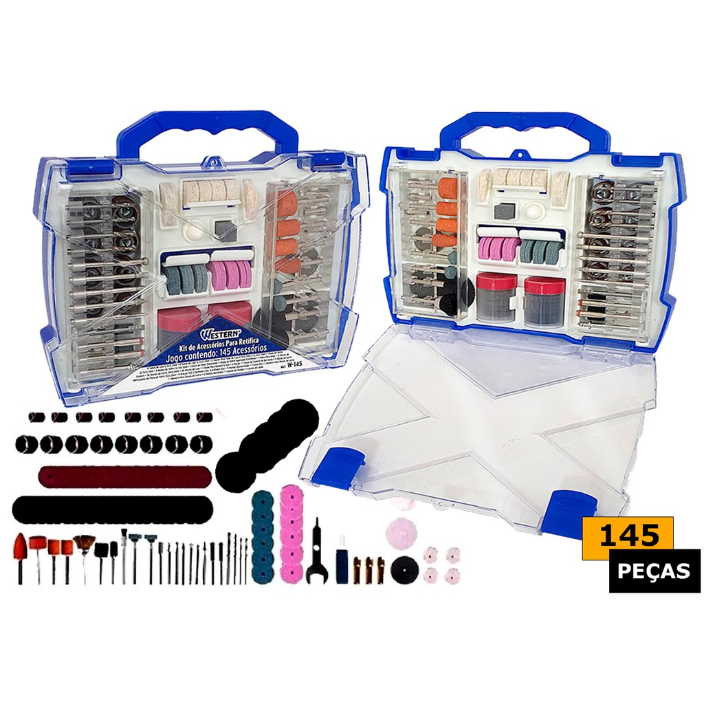 Kit Jogo De Acessórios Para Micro Retífica Mini Retífica Com 145 Peças Profissional Entalhe Madeira em Oferta na Shopee