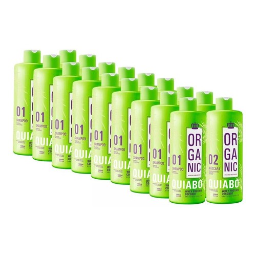 08 KIT ESCOVA EXTRATO  DE QUIABO ORGANIC LITRO