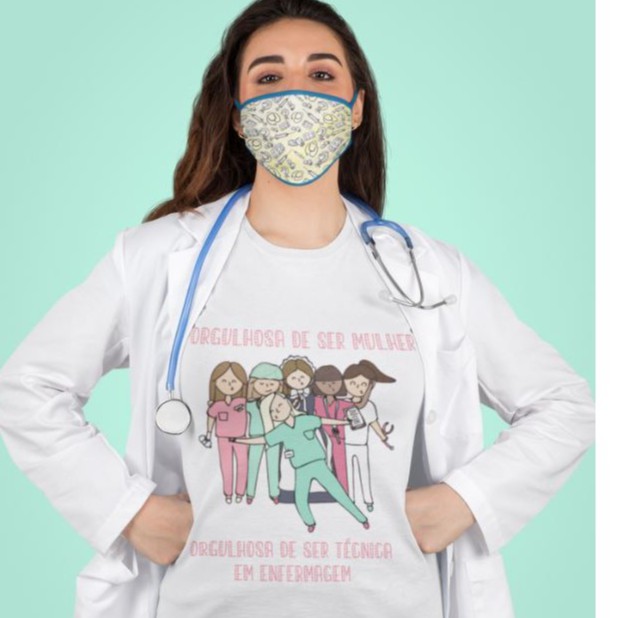 Camiseta orgulhosa de ser mulher orgulhosa de ser técnica em enfermagem