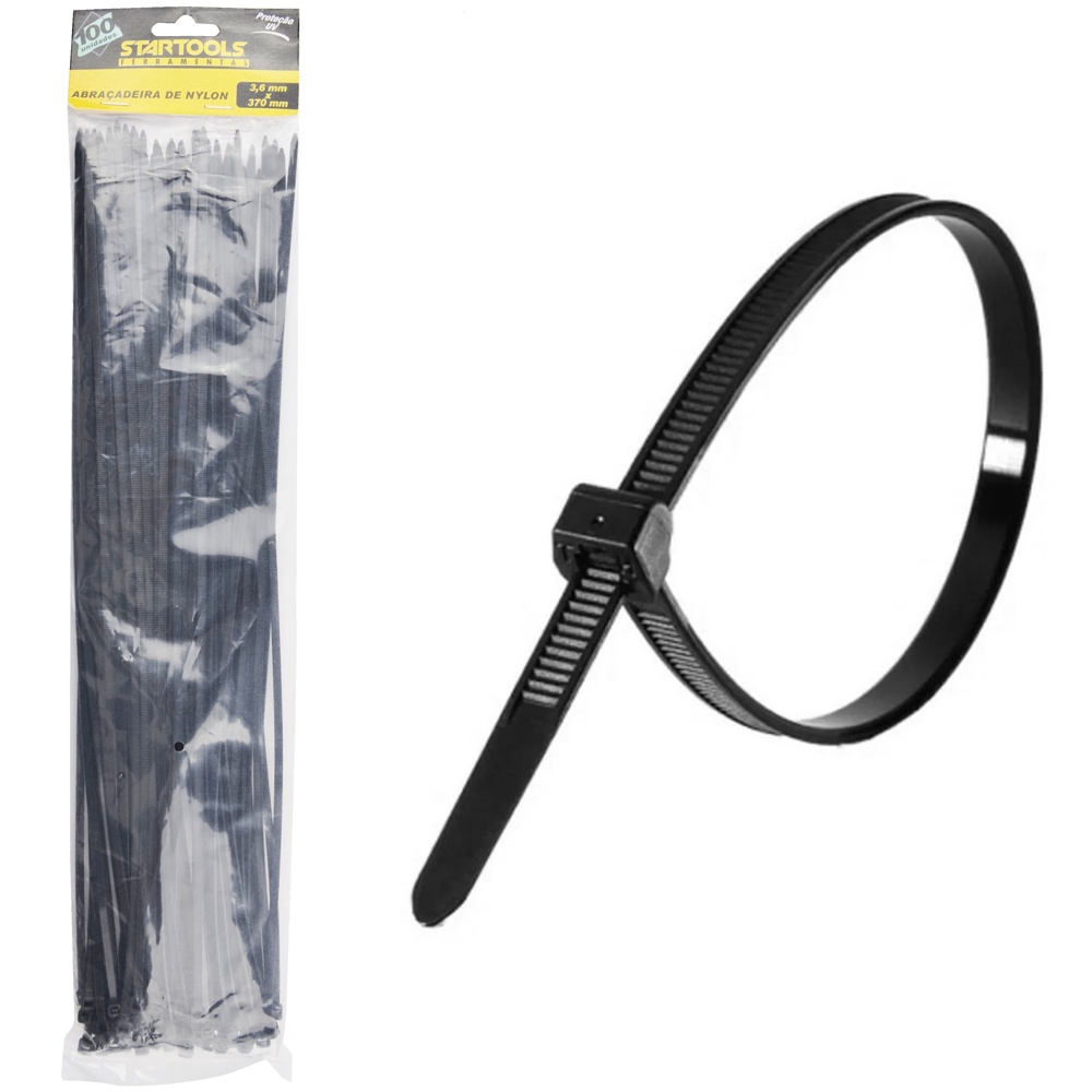 Abraçadeira / Enforca gato de Nylon Preto Com 100 Peças Vários Tamanhos
