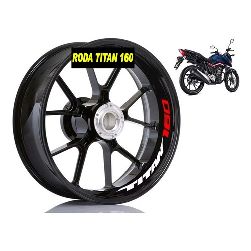 Kit com 8 Adesivos de Aro para Honda Titan 160