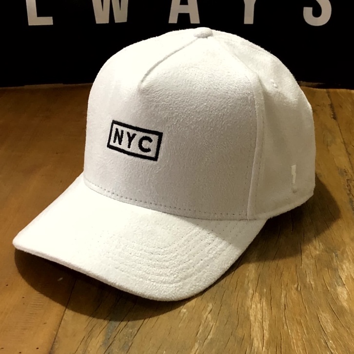 Boné Aba Curva Camurça Strapback Hype Branco premium Originals