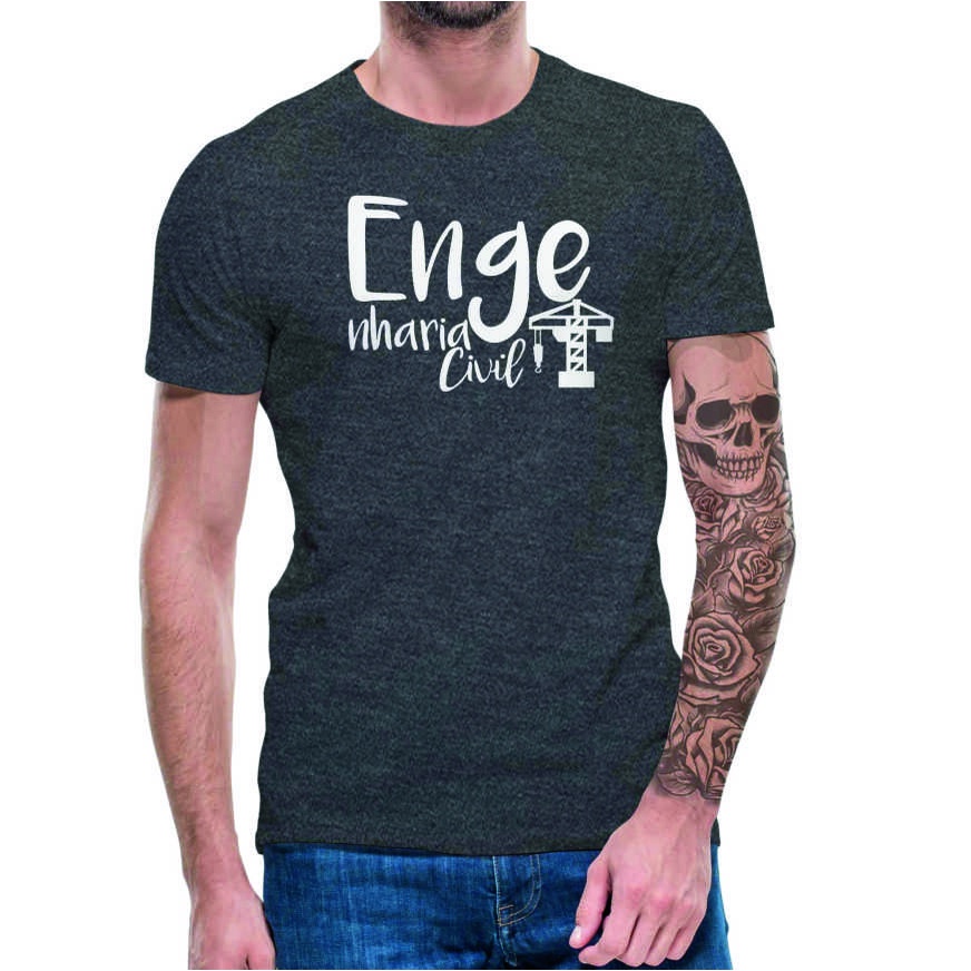 Camiseta Engenharia Civil Camisa Engenheiro 100% Algodão Universitária Curso Profissão Faculdade Universidade Frases Engraçadas