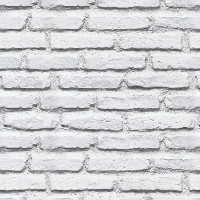 Papel De Parede Adesivo Lavável Tijolos Branco 2,50 mts