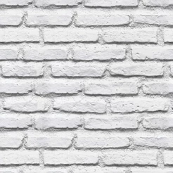 Papel De Parede Adesivo Lavável Tijolos Branco 2,50 mts