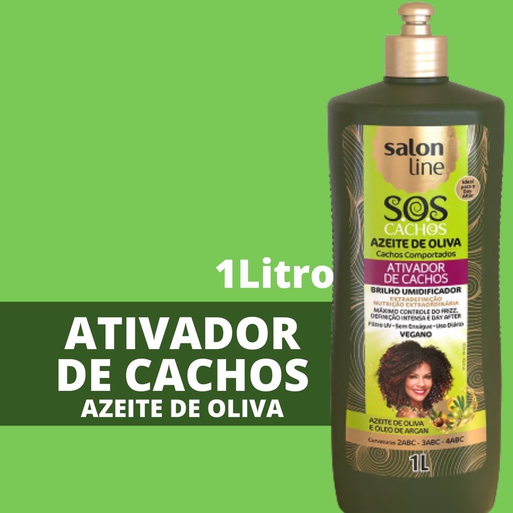 Ativador De Cachos Sos Cachos Azeite De Oliva Salon Line 1 Litro Shopee Brasil