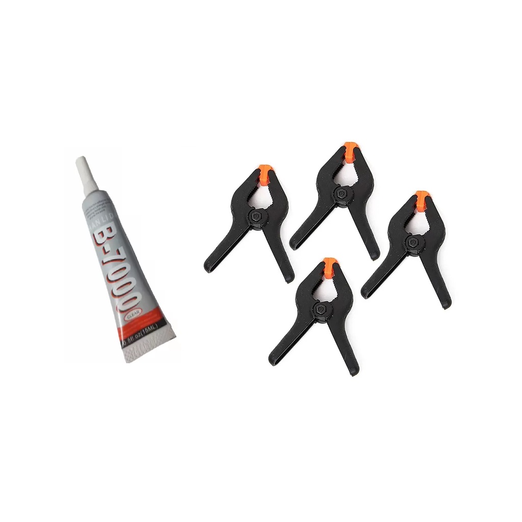Kit de ferramentas para reparo em celulares e tablets em geral com cola B-7000 15ml e 4 grampos em Oferta na Shopee