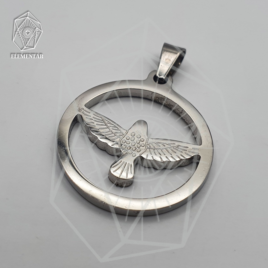 Pingente Medalha do Divino Espírito Santo Pomba da paz Aço Inoxidável em Oferta na Shopee