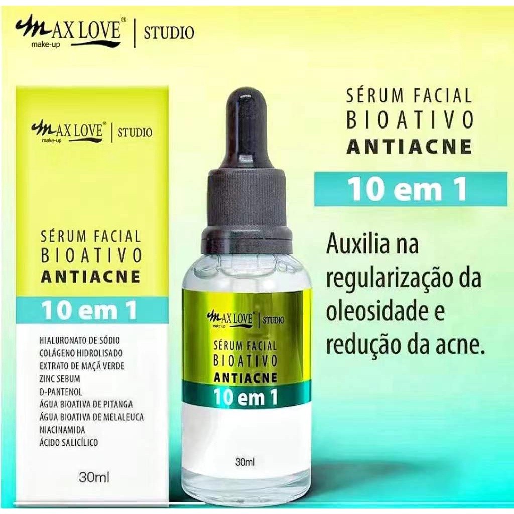 Sérum Facial Bioativo Antiacne 10 em 1 30ml Max Love