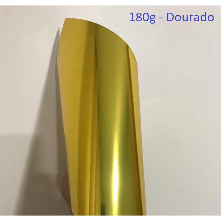 Papel Laminado Lamicote Dourado A4  **180g** - 1 Face - 10 Folhas em Oferta na Shopee