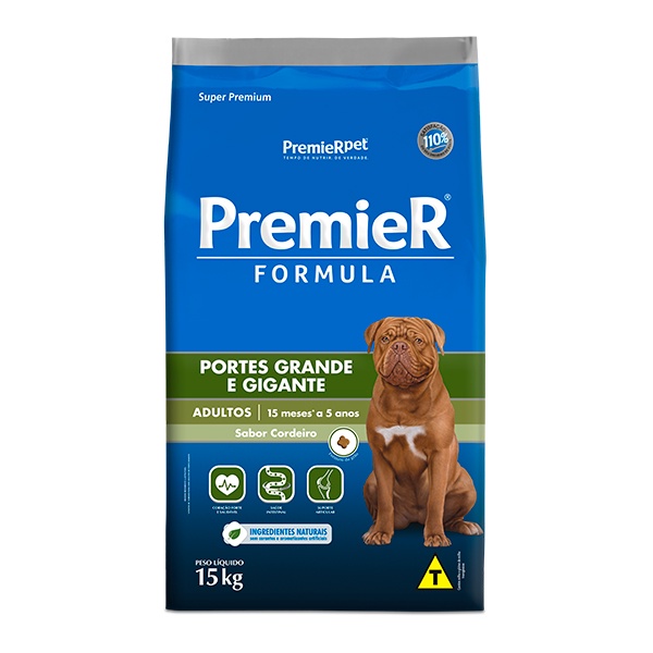 Ração Premier Fórmula para Cães Adultos de Porte Grande Sabor Cordeiro - 15Kg em Oferta na Shopee