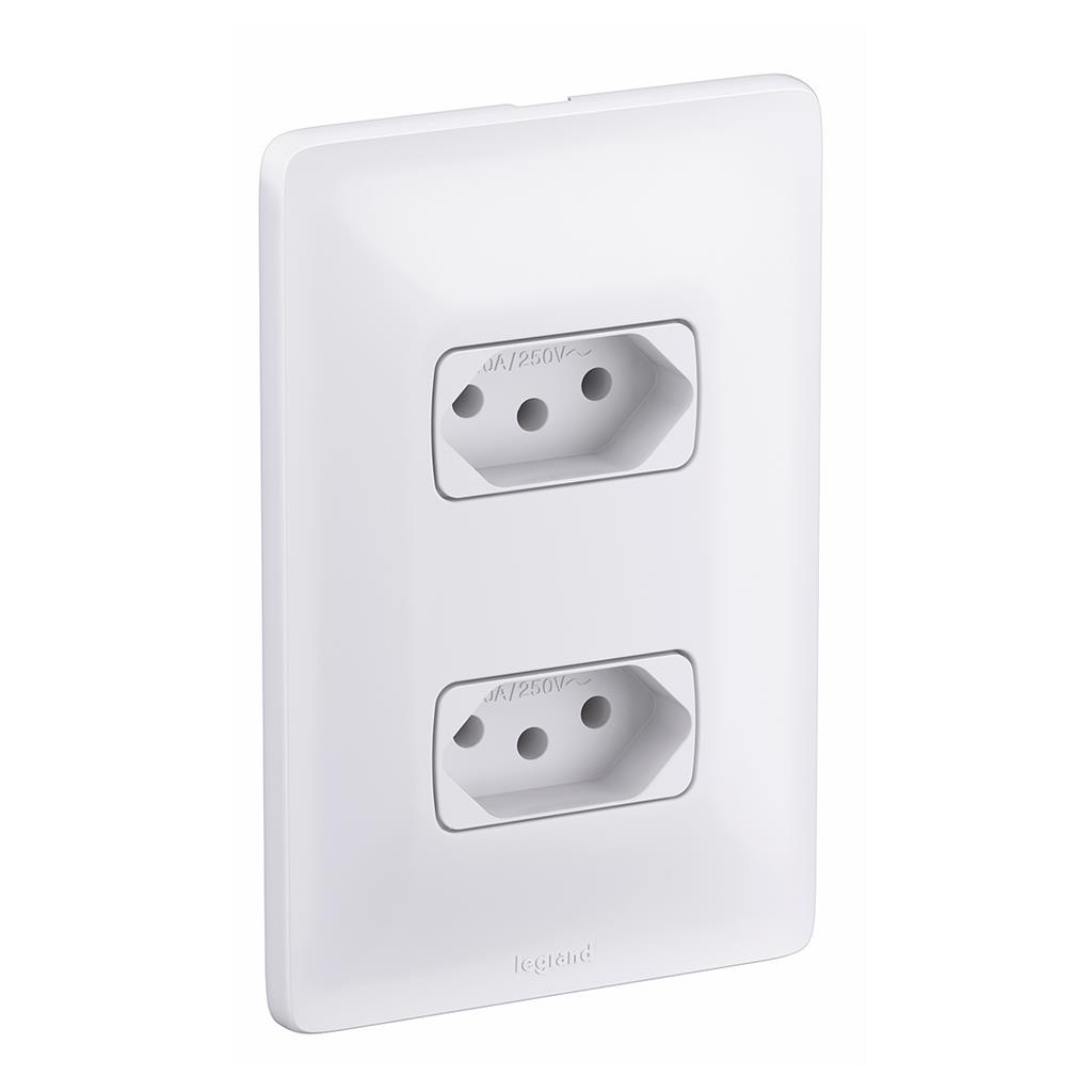 Conjunto 2 Tomada 2P+T 10A 250V 4x2 Branco Zeffia Pial - Home & Living