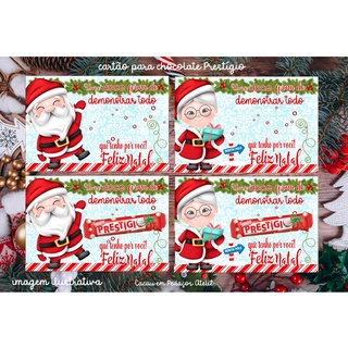 Cartão de Natal para chocolate Prestígio brinde lembrança corporativo 10  unidades | Shopee Brasil