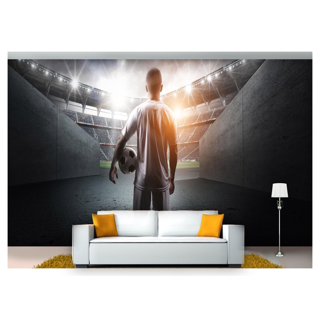 papel de parede Esportes Futebol Bola Campo 3D 7,5m² SPT47