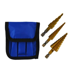 Broca Escalonada 3-12 4-12 4-20 Kit Com 3 Peças De Titanio p/ furadeira Marcenaria