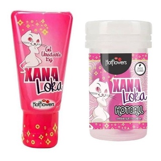 KIT Xana Loka Gel Excitante + Xana Loka Hot Ball - Esquenta Esfria e Vibra - Hot Flowers - SEX SHOP
